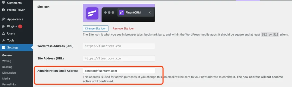WordPress Not Sending Emails: Administration Email